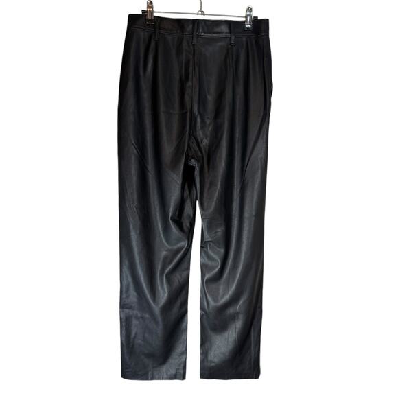 Levi's Premium Math Club Slacks Black Faux Leather High Rise Straight Leg 27 - Picture 7 of 14